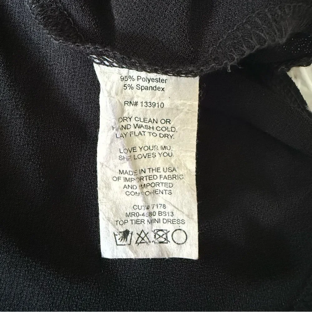 Show Me Your Mumu Top Tier Black Long Sleeve Ruffle Tier Mini Dress Size XS - Picture 6 of 6